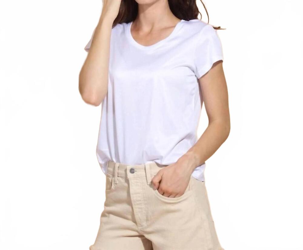 NEW JESSIE LIU modal scoop neck tee in white